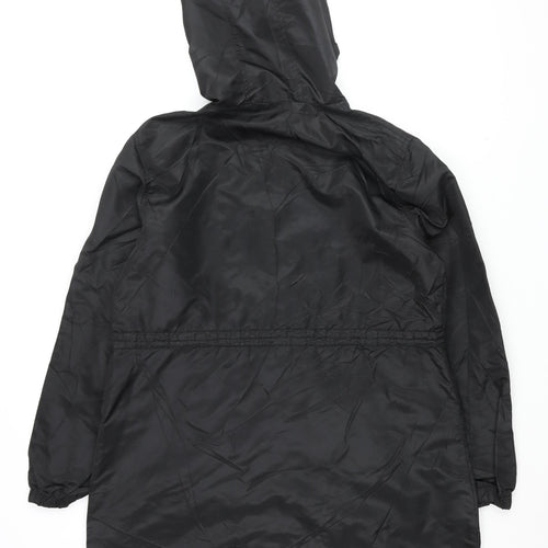 Active Women's Black Parka Jacket with Hood Size 10