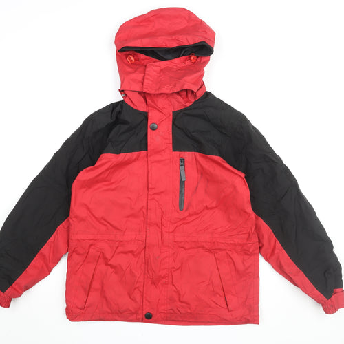 Crane Sports Men's Red Black Hooded Anorak Jacket XS