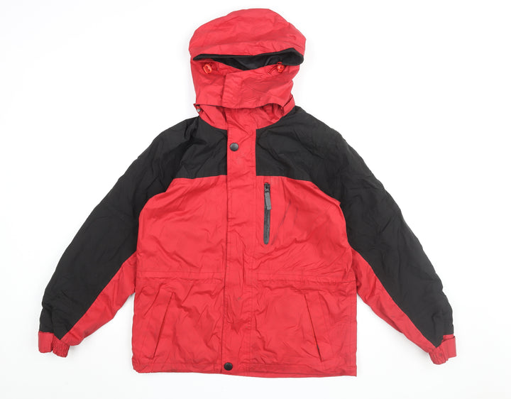 Crane Sports Men's Red Black Hooded Anorak Jacket XS