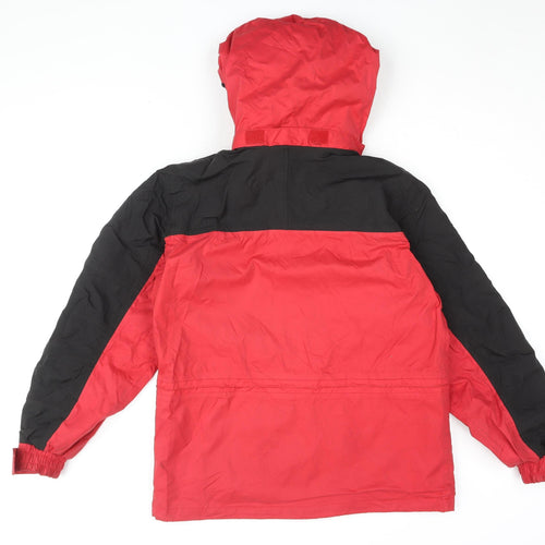 Crane Sports Men's Red Black Hooded Anorak Jacket XS