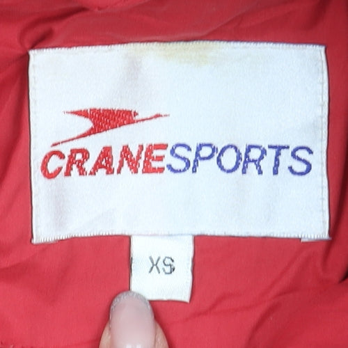 Crane Sports Men's Red Black Hooded Anorak Jacket XS