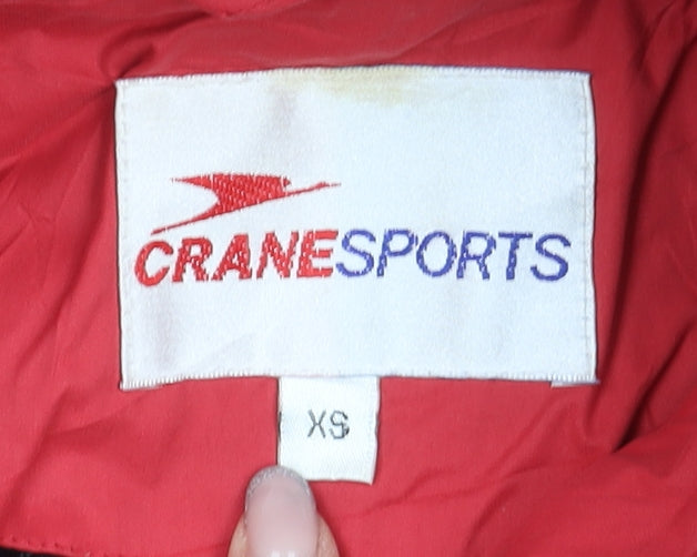 Crane Sports Men's Red Black Hooded Anorak Jacket XS