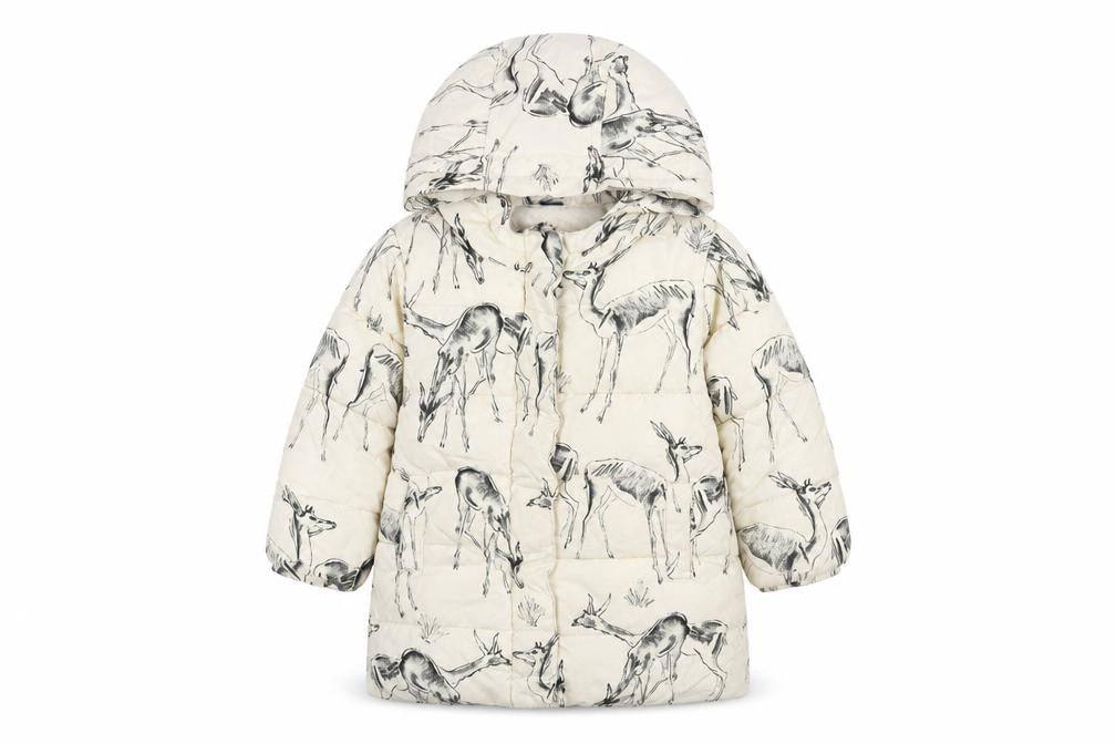 babyGap Girls Ivory Animal Print Puffer Jacket Size 3