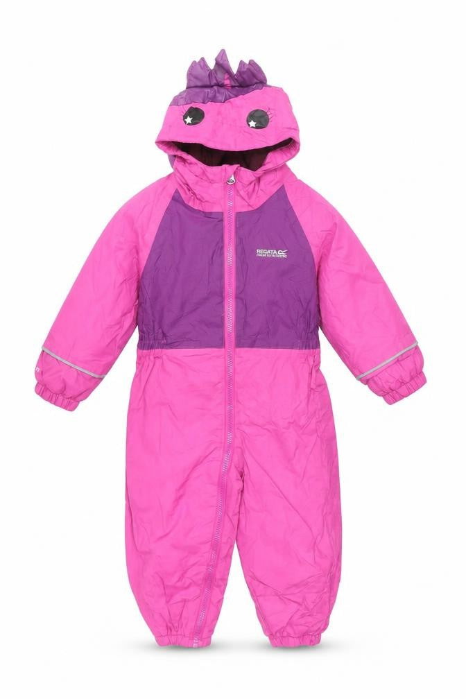Regatta Girls Pink Purple Jumpsuit, 2 Years, Hooded & Water Resistant