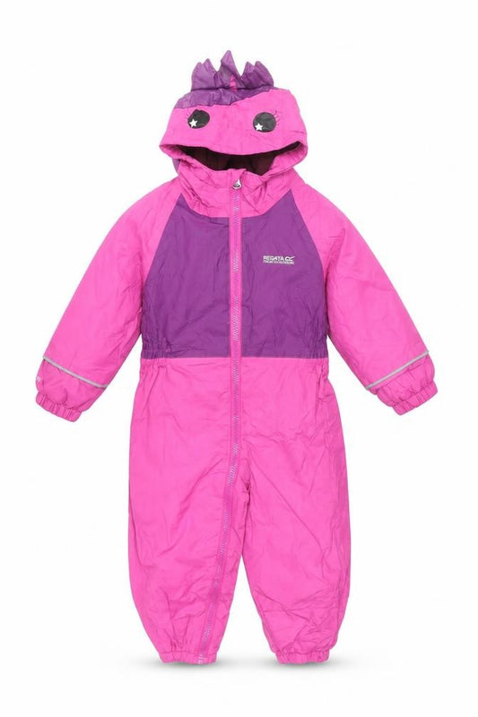 Regatta Girls Pink Purple Jumpsuit, 2 Years, Hooded & Water Resistant