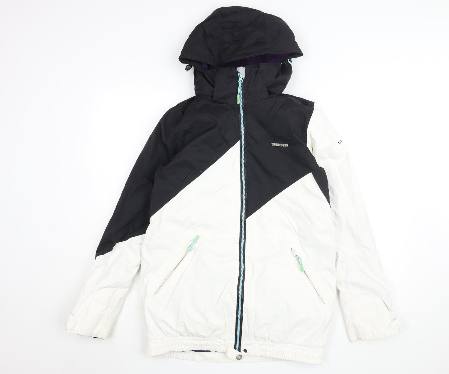 Trespass Men's Black & White Puffer Jacket M - Waterproof, Hooded