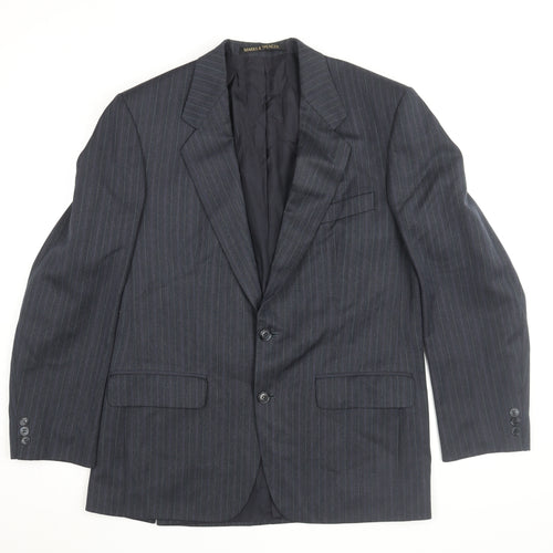Marks and Spencer Men's Blue Striped Blazer 38R