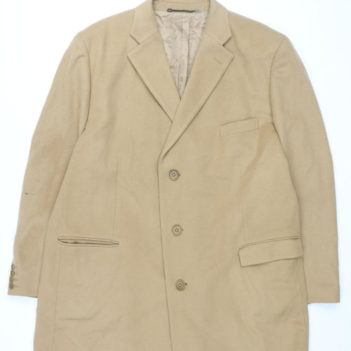 Charles Tyrwhitt Men's Beige Wool Overcoat UK 20