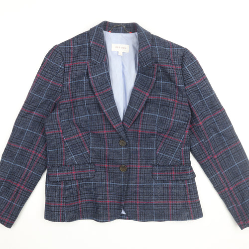 Marks and Spencer Women's Plaid Wool Blazer Size 14
