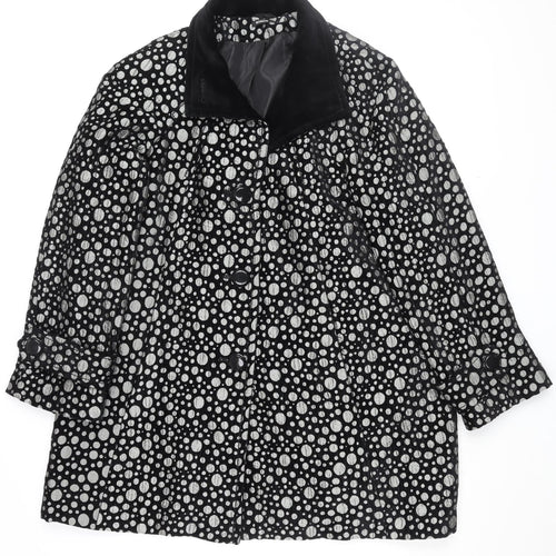 Roman Women's Black Polka Dot Mid-Length Coat