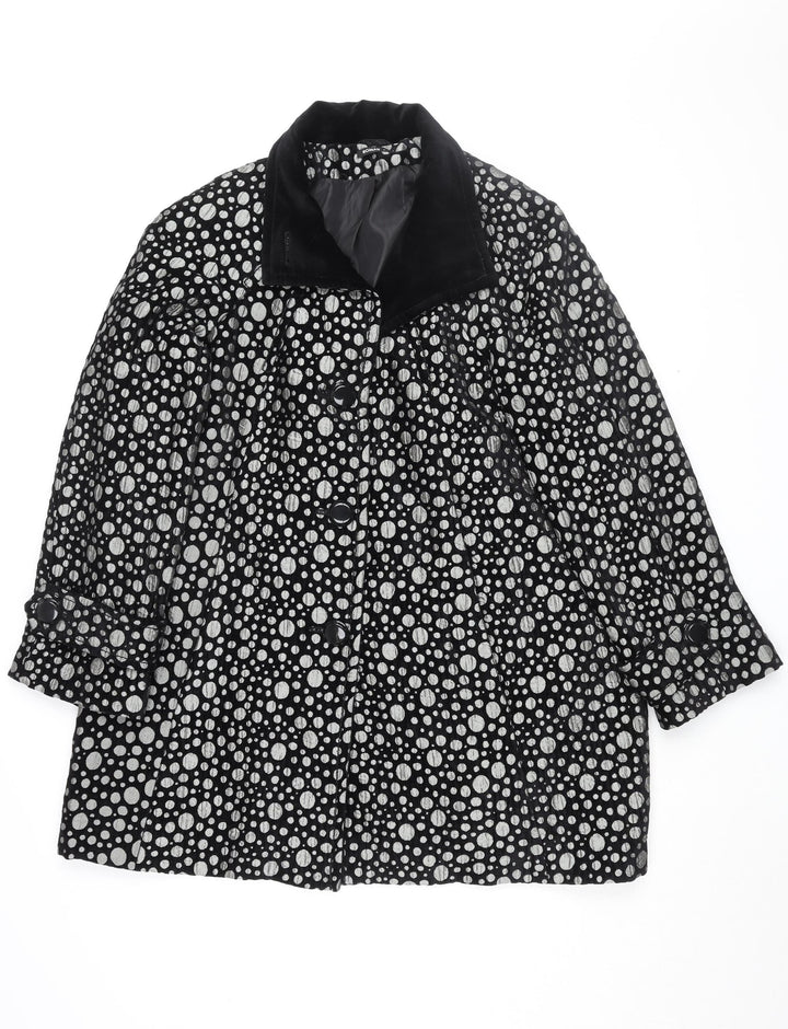 Roman Women's Black Polka Dot Mid-Length Coat