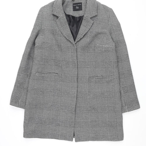 Dorothy Perkins Women's Black White Checked Coat Size 14