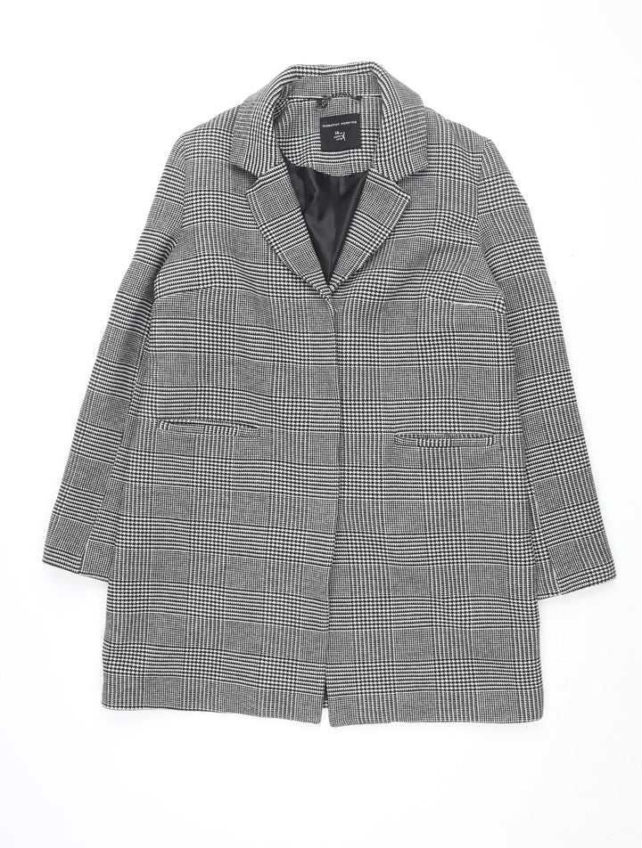 Dorothy Perkins Women's Black White Checked Coat Size 14