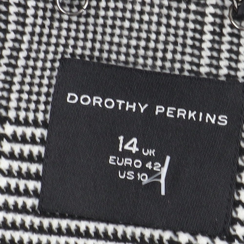 Dorothy Perkins Women's Black White Checked Coat Size 14