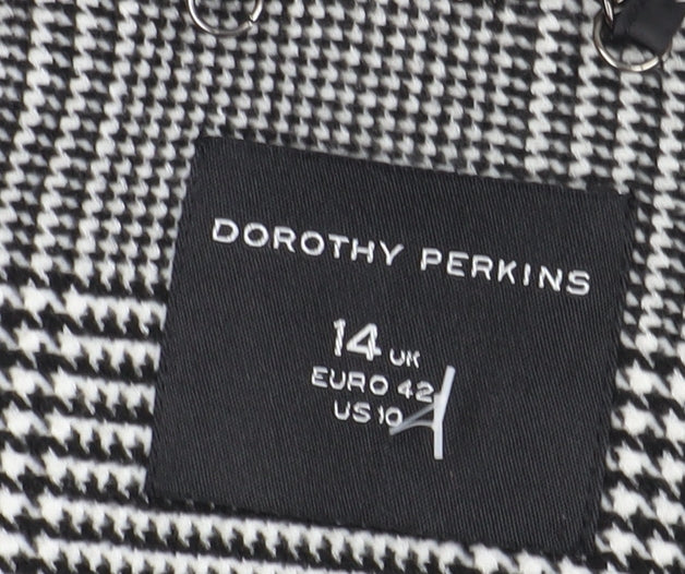 Dorothy Perkins Women's Black White Checked Coat Size 14