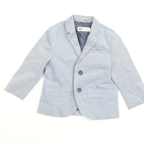 H&M Boys Blue Long Sleeve Blazer Jacket - 24 Months