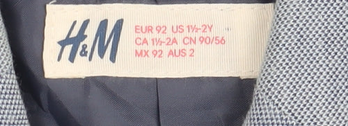 H&M Boys Blue Long Sleeve Blazer Jacket - 24 Months