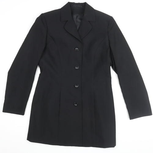 Essentials Women's Black Mid-Length Polyester Coat Size 10