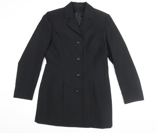 Essentials Women's Black Mid-Length Polyester Coat Size 10