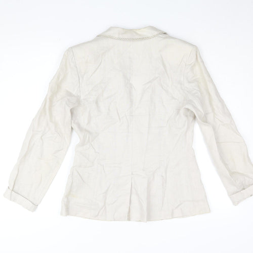 Per Una Women's Ivory Blazer Size 10 Linen Classic