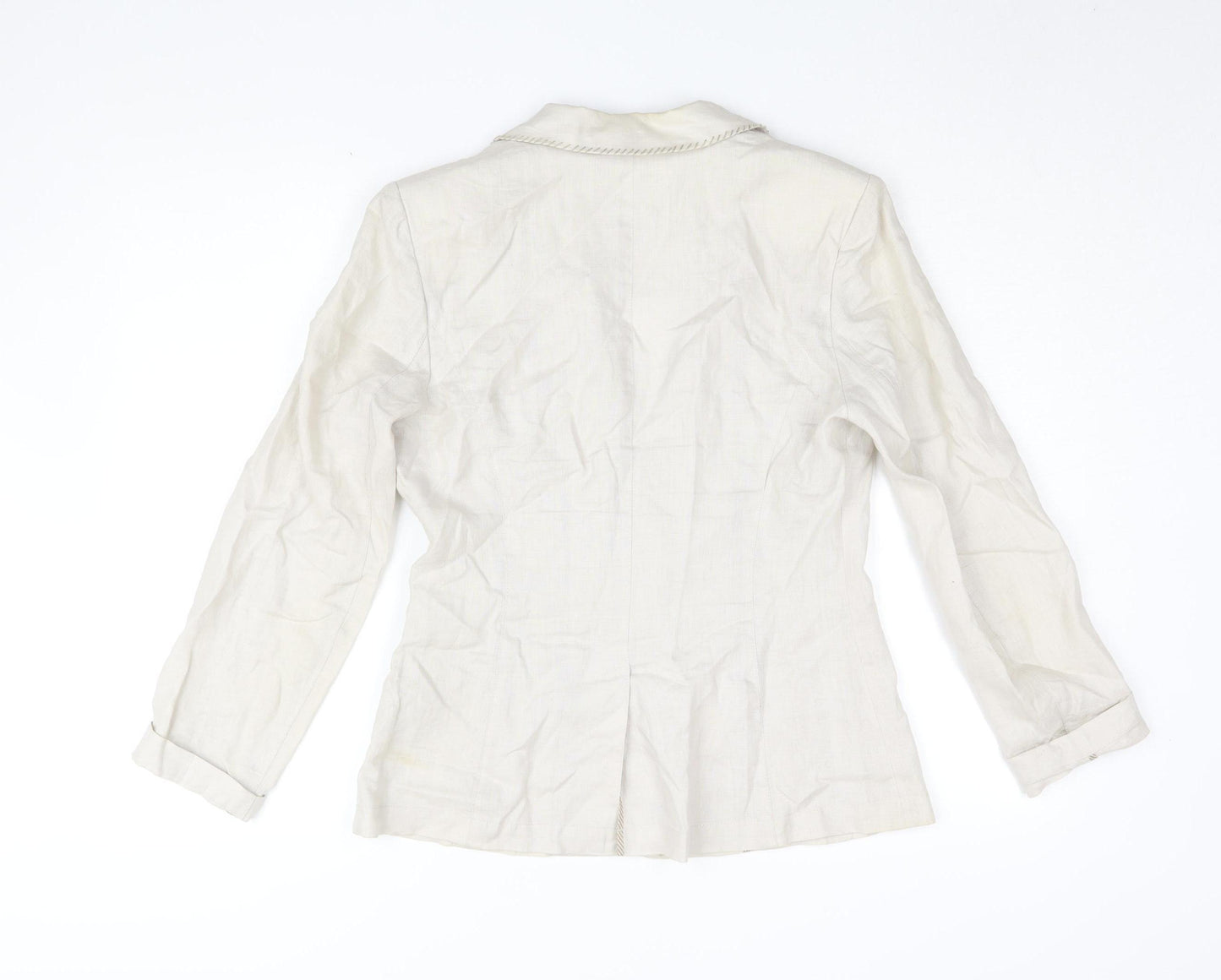 Per Una Women's Ivory Blazer Size 10 Linen Classic