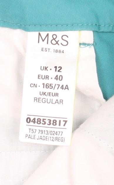 Marks and Spencer Women's Blue Chino Trousers Size 12