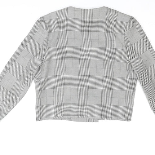 Louise Allen Women's Grey Check Cropped Blazer
