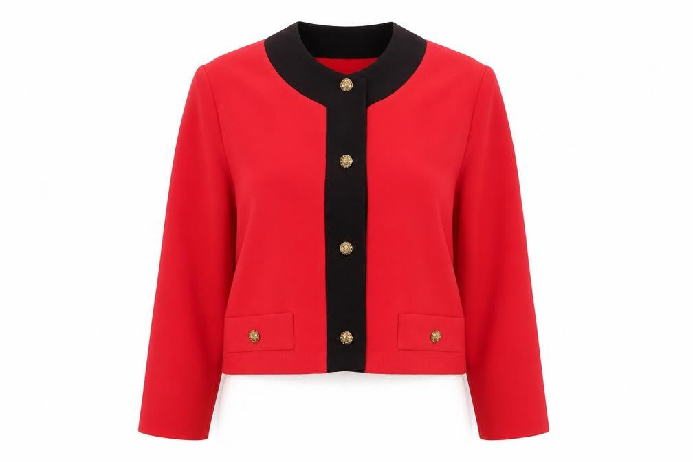 Front view of OPUS Women's Red Cropped Jacket, size 12