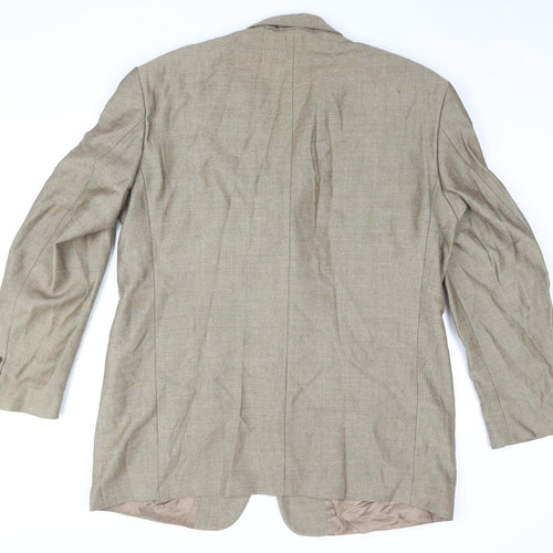 Cezan Beige Wool Men's Blazer Size 46 Formal Wear