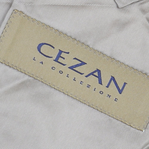 Cezan Beige Wool Men's Blazer Size 46 Formal Wear