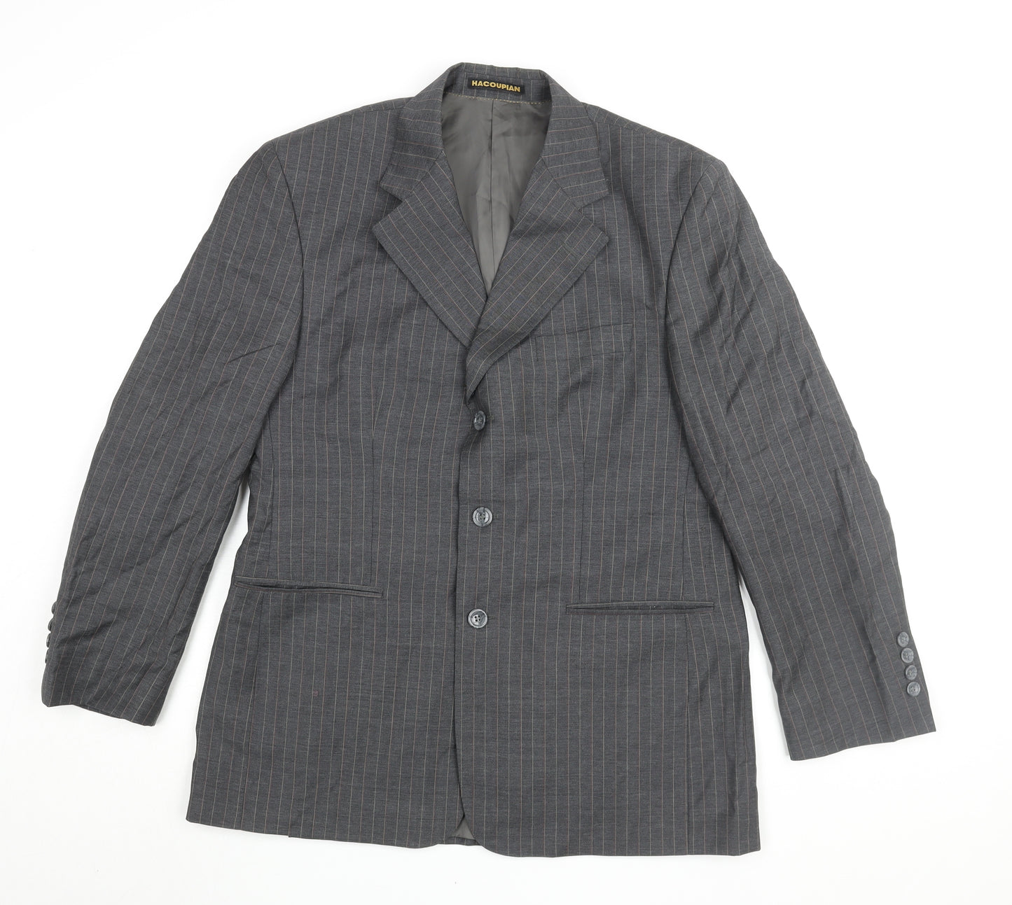 Hacoupian Men's Grey Wool Suit Jacket 50 Classic