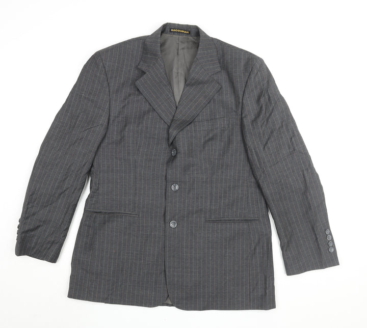 Hacoupian Men's Grey Wool Suit Jacket 50 Classic