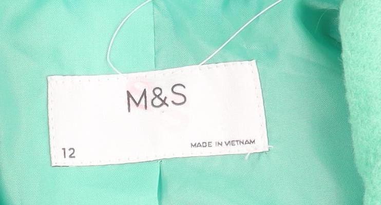 Marks and Spencer Women's Green Regular Fit Overcoat Size 12