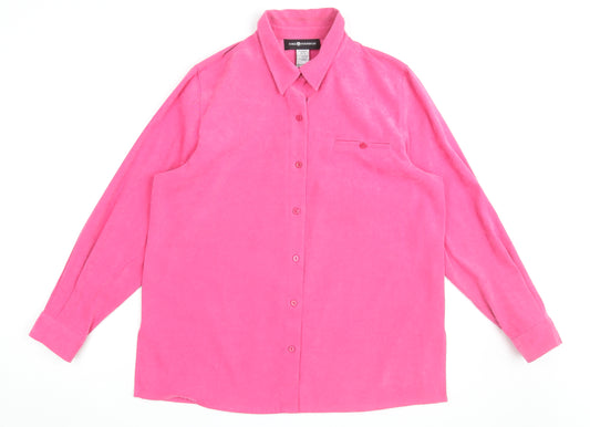 Sag Harbor Women's Pink Button-Up Shirt Size 14