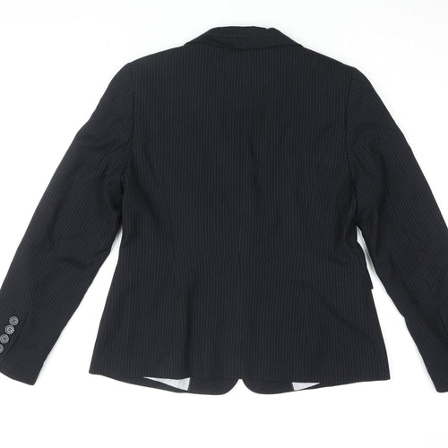 Marks & Spencer Women's Black Pinstripe Suit Jacket Size 14