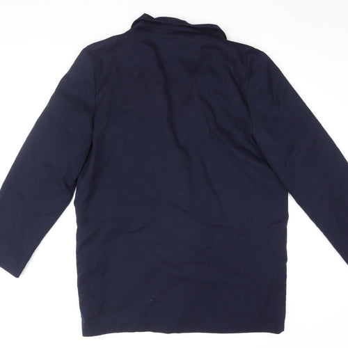 Tanya Women's Blue Notch Lapel Double-Breasted Blazer Size 14
