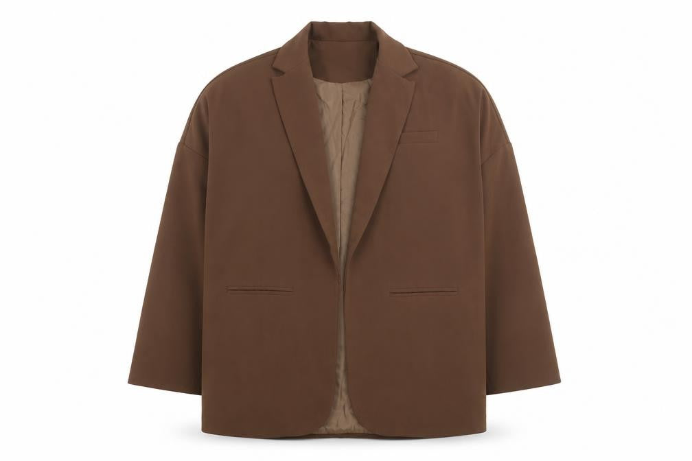 Front view of PRETTYLITTLETHING Women's Brown Blazer, size 6