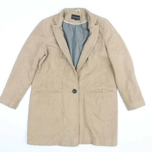 Next Women's Beige Overcoat Size 12 - Chic Casual Wear