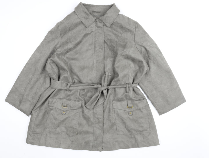 Bonmarché Women's Grey Belted Coat XL