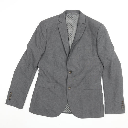 Next Grey Slim Fit Men's Blazer, Size 40R, Business Wear