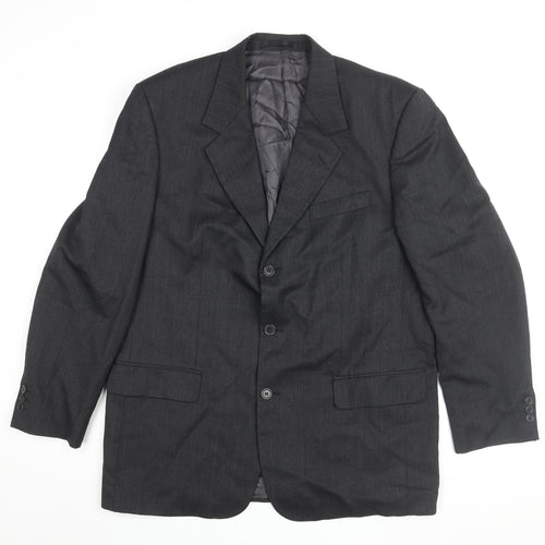 Next Men's Black Suit Jacket Size 42R Wool Blend