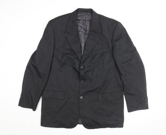 Next Men's Black Suit Jacket Size 42R Wool Blend