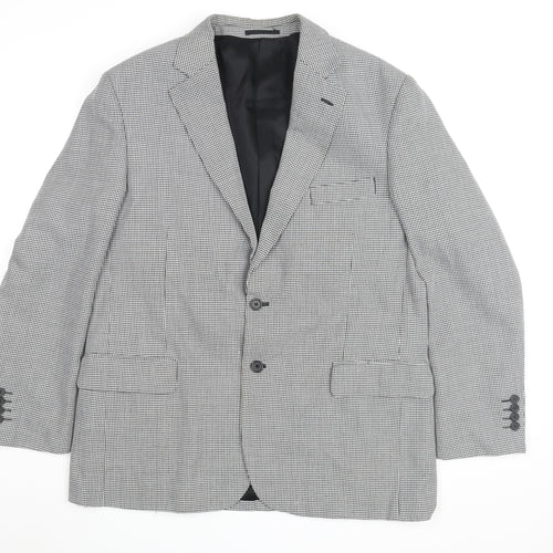 Gurteen Men's Grey Check Blazer Size 44R