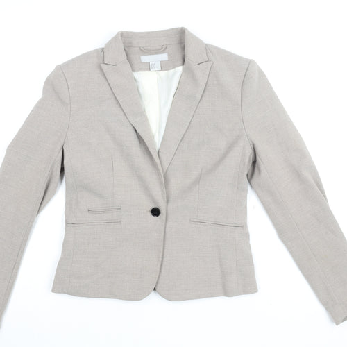 H&M Women's Beige Blazer, Size 10 - Classic Style