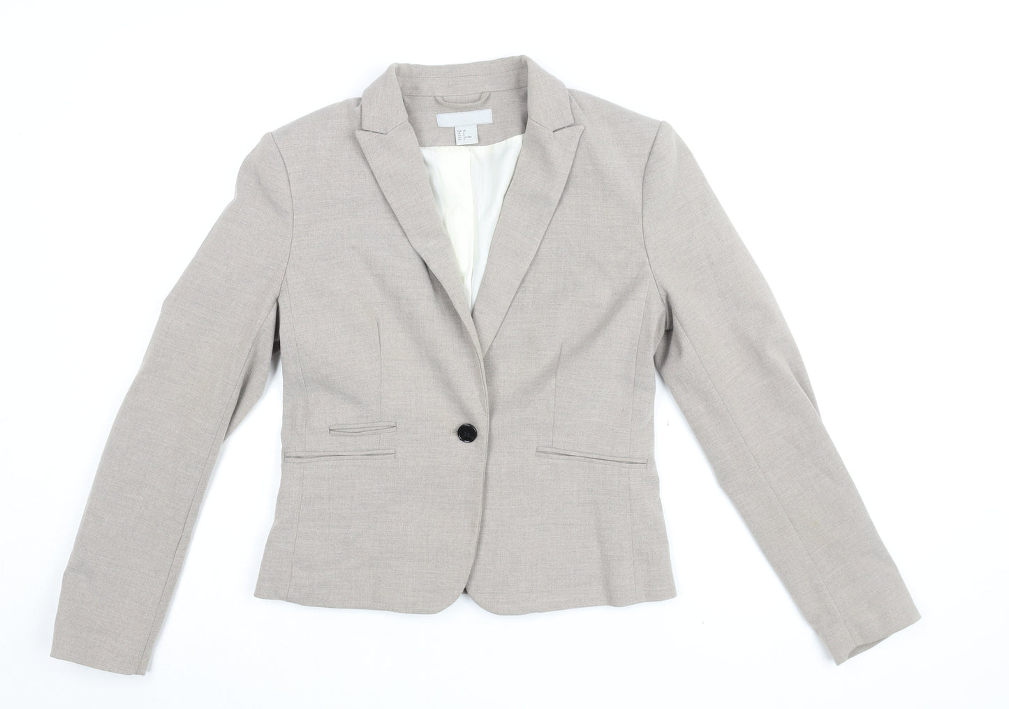 H&M Women's Beige Blazer, Size 10 - Classic Style