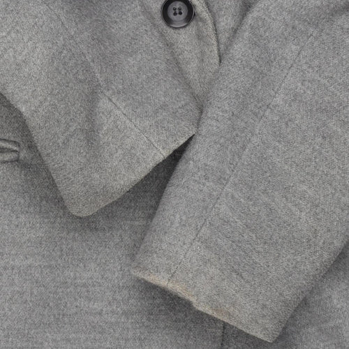 New Look Women's Grey Pea Coat, Size 12, Classic Style