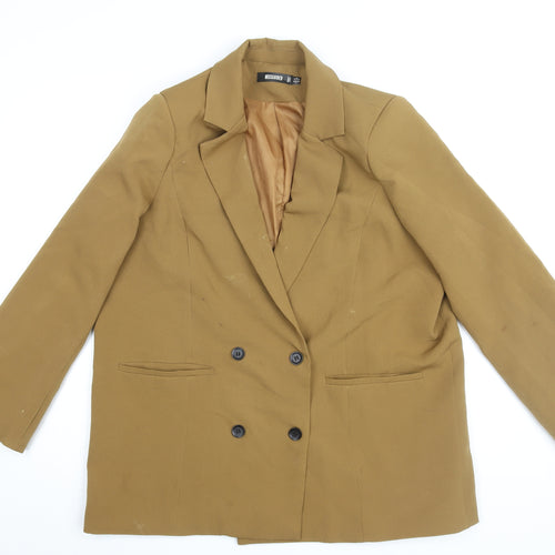 Missguided Women's Brown Blazer, Size 8, Double Breasted