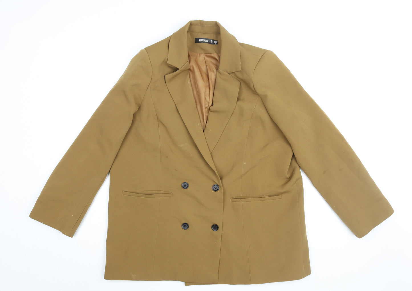 Missguided Women's Brown Blazer, Size 8, Double Breasted