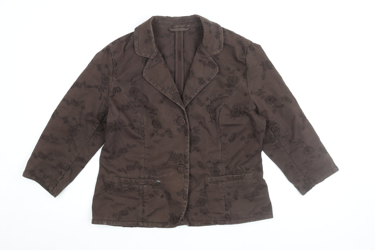 NEXT Women's Brown Floral Embroidered Jacket Size 14