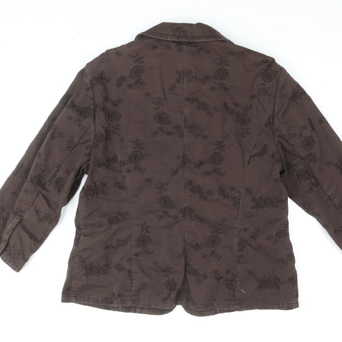 NEXT Women's Brown Floral Embroidered Jacket Size 14